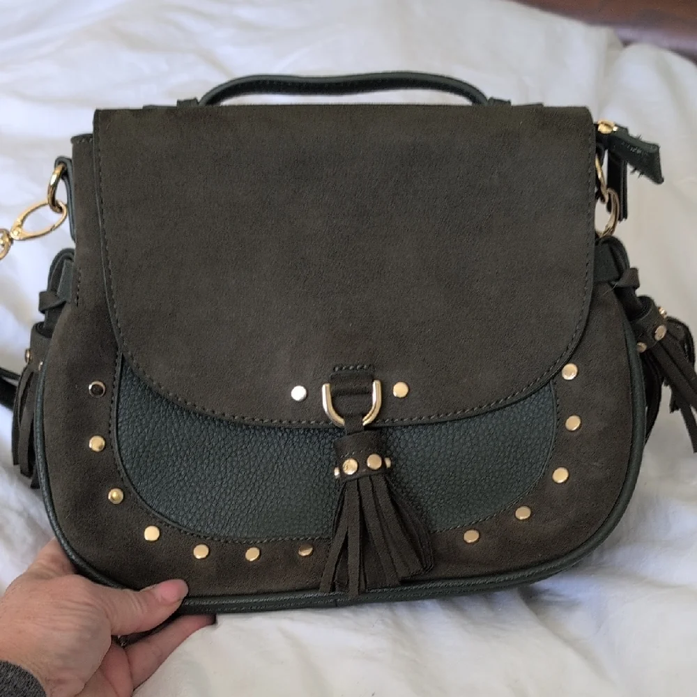 New Chic Khaki Green Crossbody Bag - Super Cute!! - Picture 2 of 5